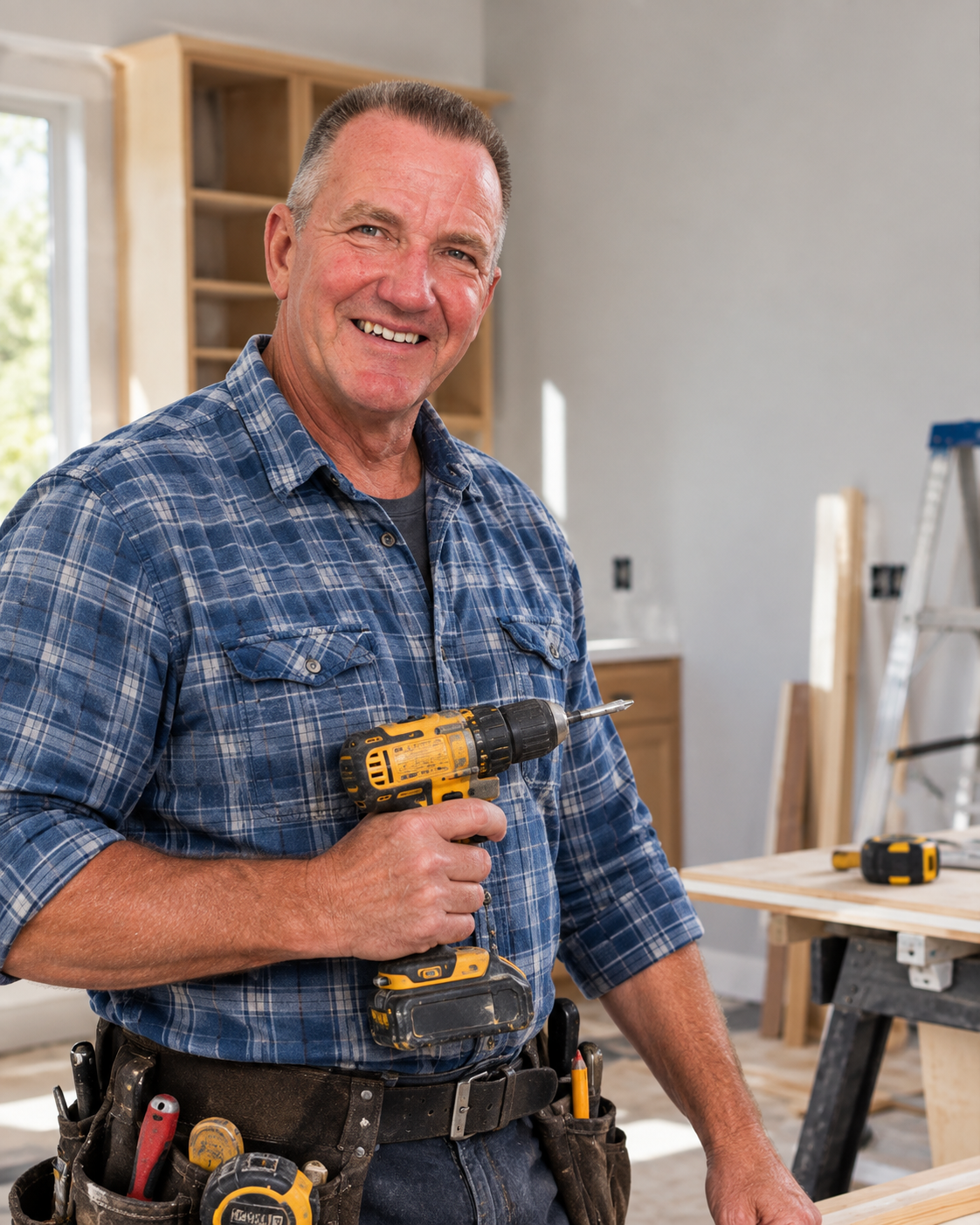 Matt at work on a home improvement project